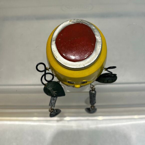 Vtg WMG Anthromorphic Shelf-Sitter Fruit Applesauce Leaves Spoons Happy Face - Picture 2 of 8